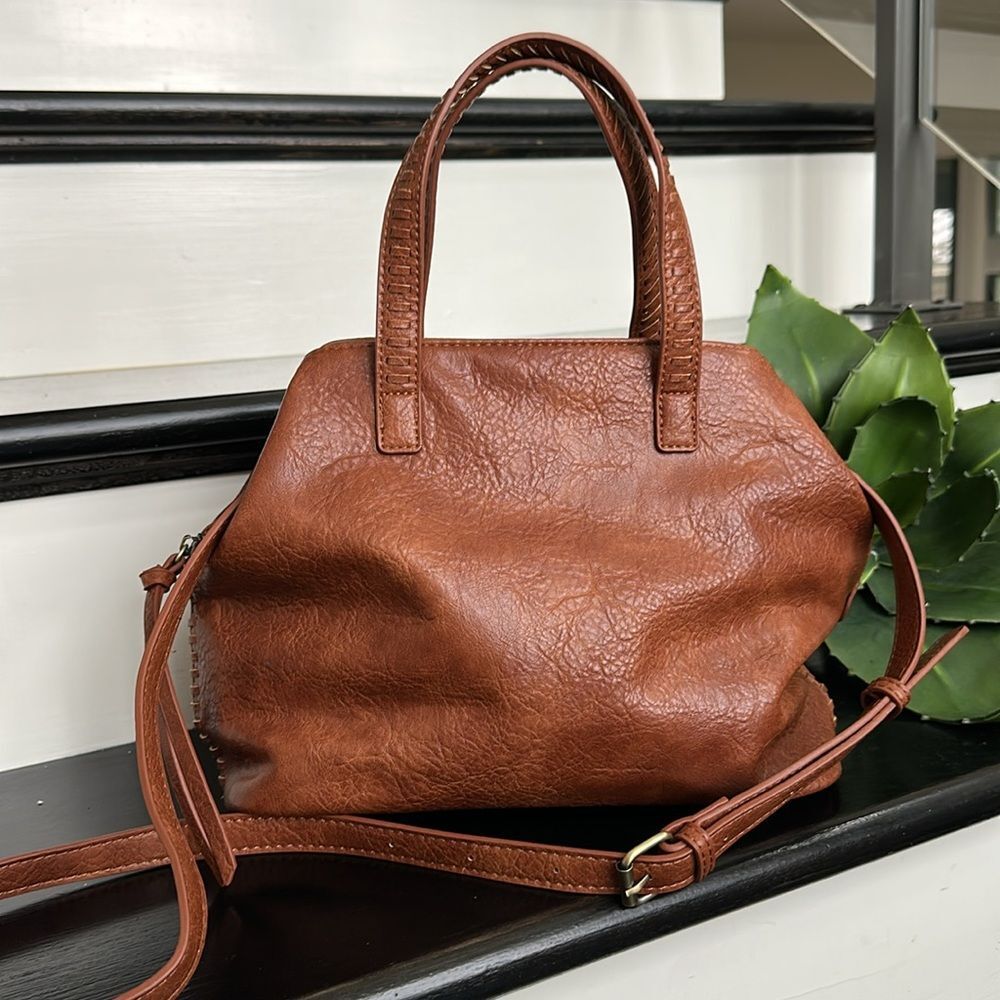 Antik Kraft Tan Brown Pebbled Leather Shoulder Bag